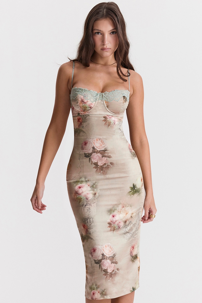 Venus, Vintage Floral Midi Dress