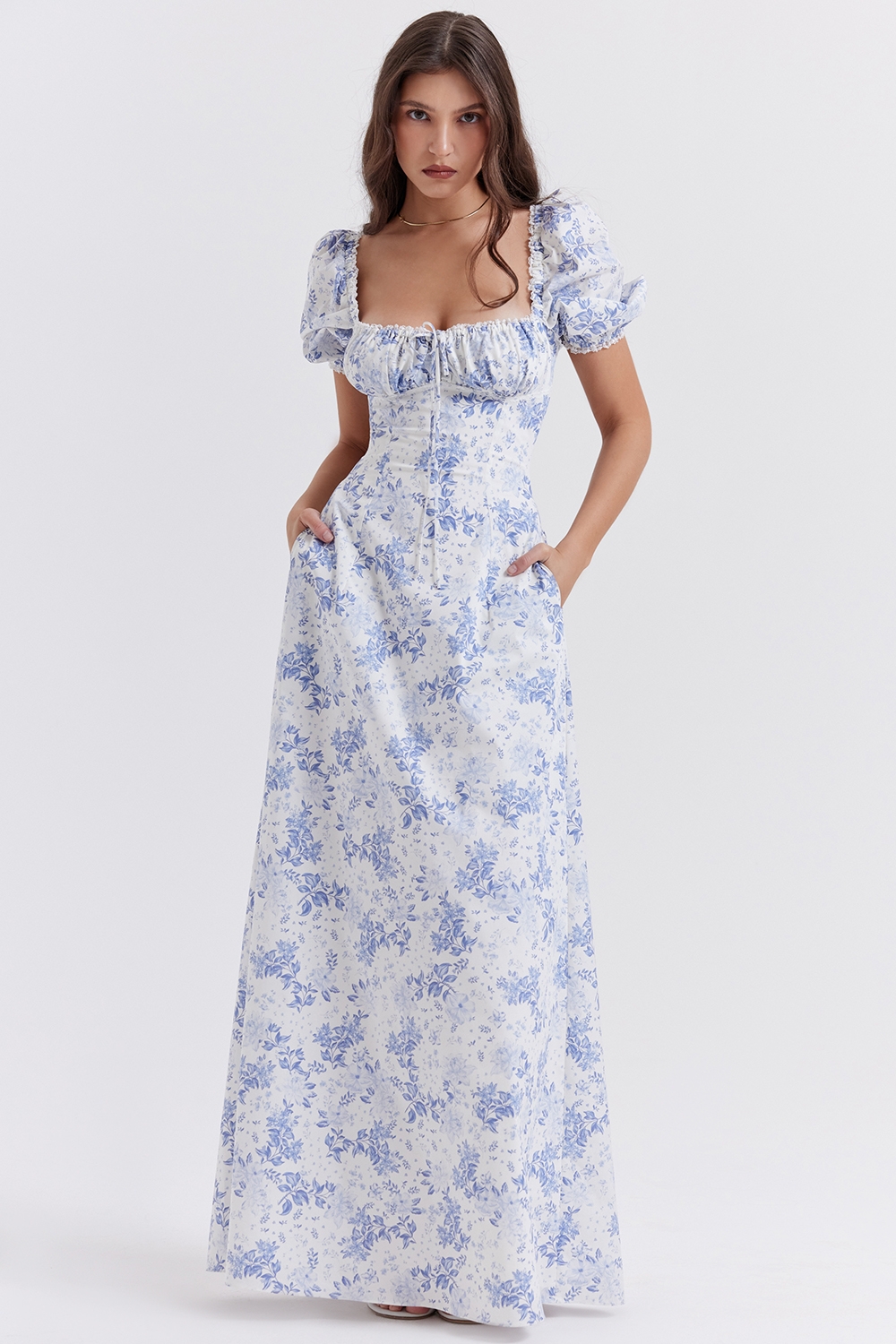 Felizia, Blue Print Puff Sleeve Sundress