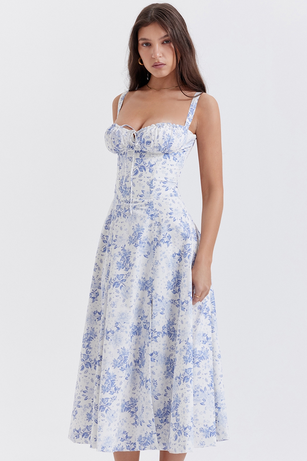 Carmen, Blue Print Bustier Sundress