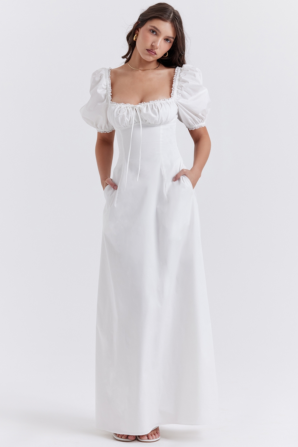 Felizia, White Puff Sleeve Sundress