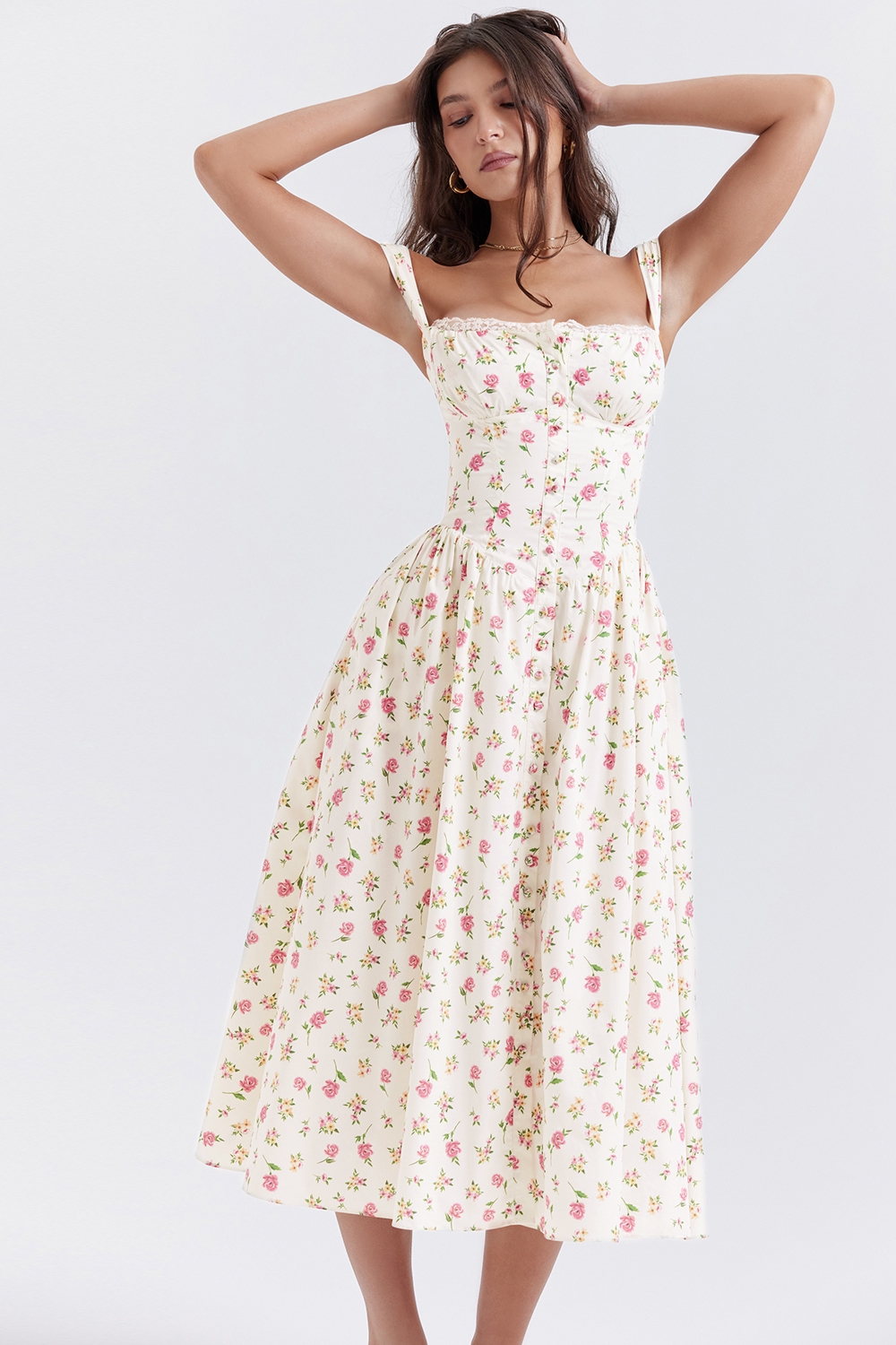 Tatiana, Rose Print Midi Sundress