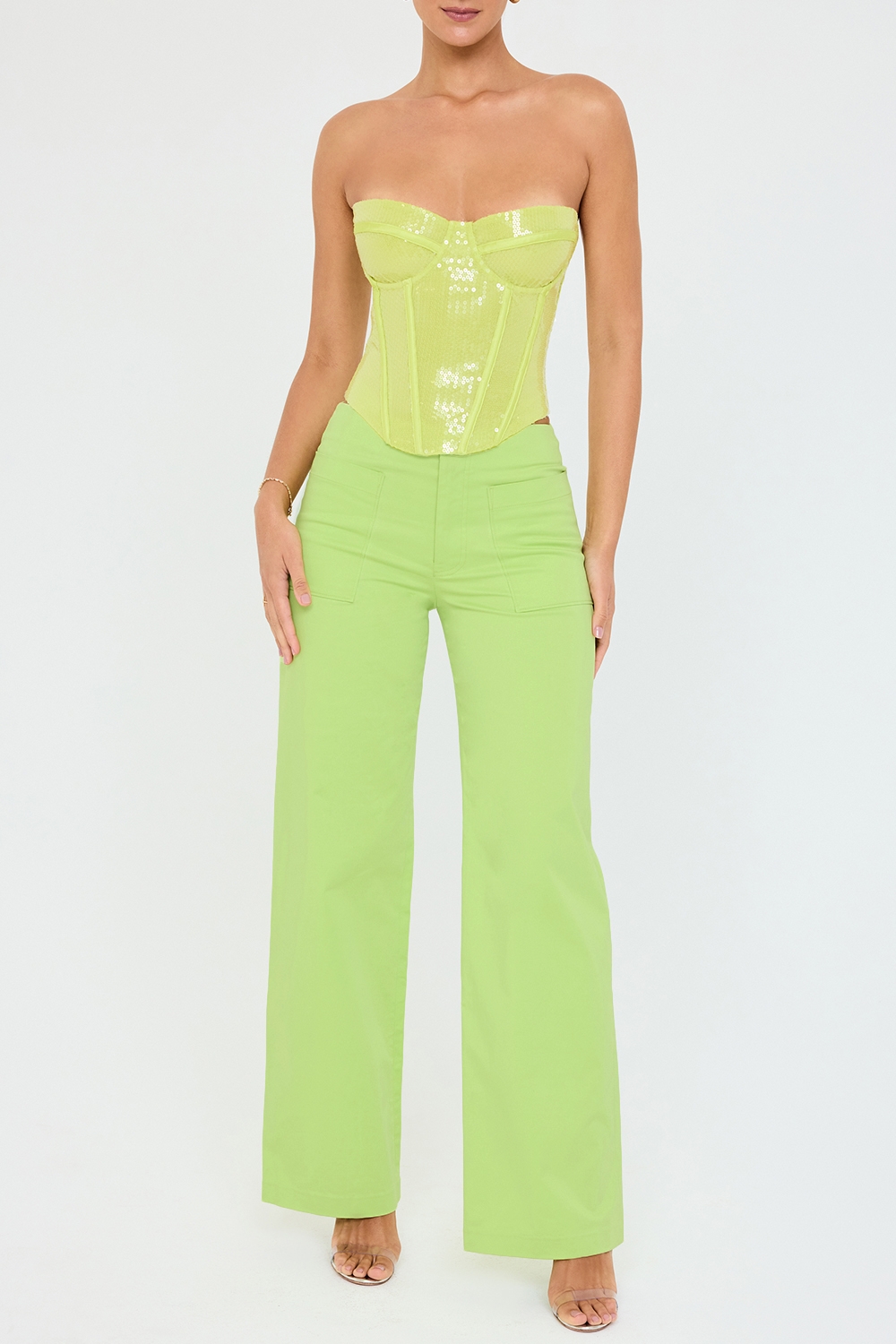 ,Mistress Rocks Lime Baggy Trousers - SALE