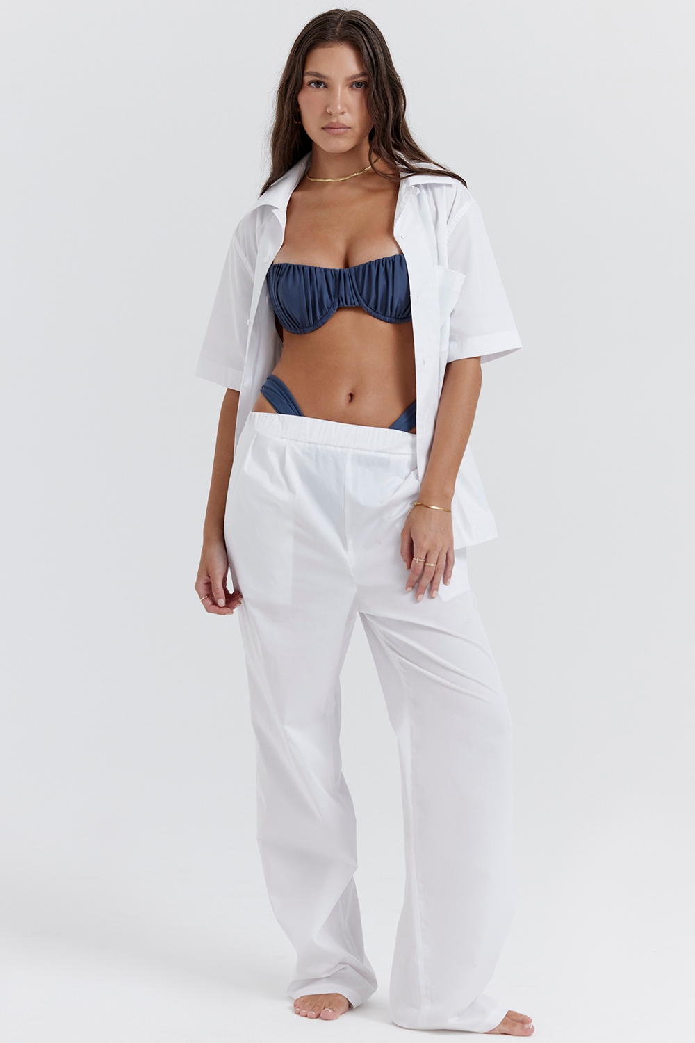 Reno, White Relaxed Fit Trousers