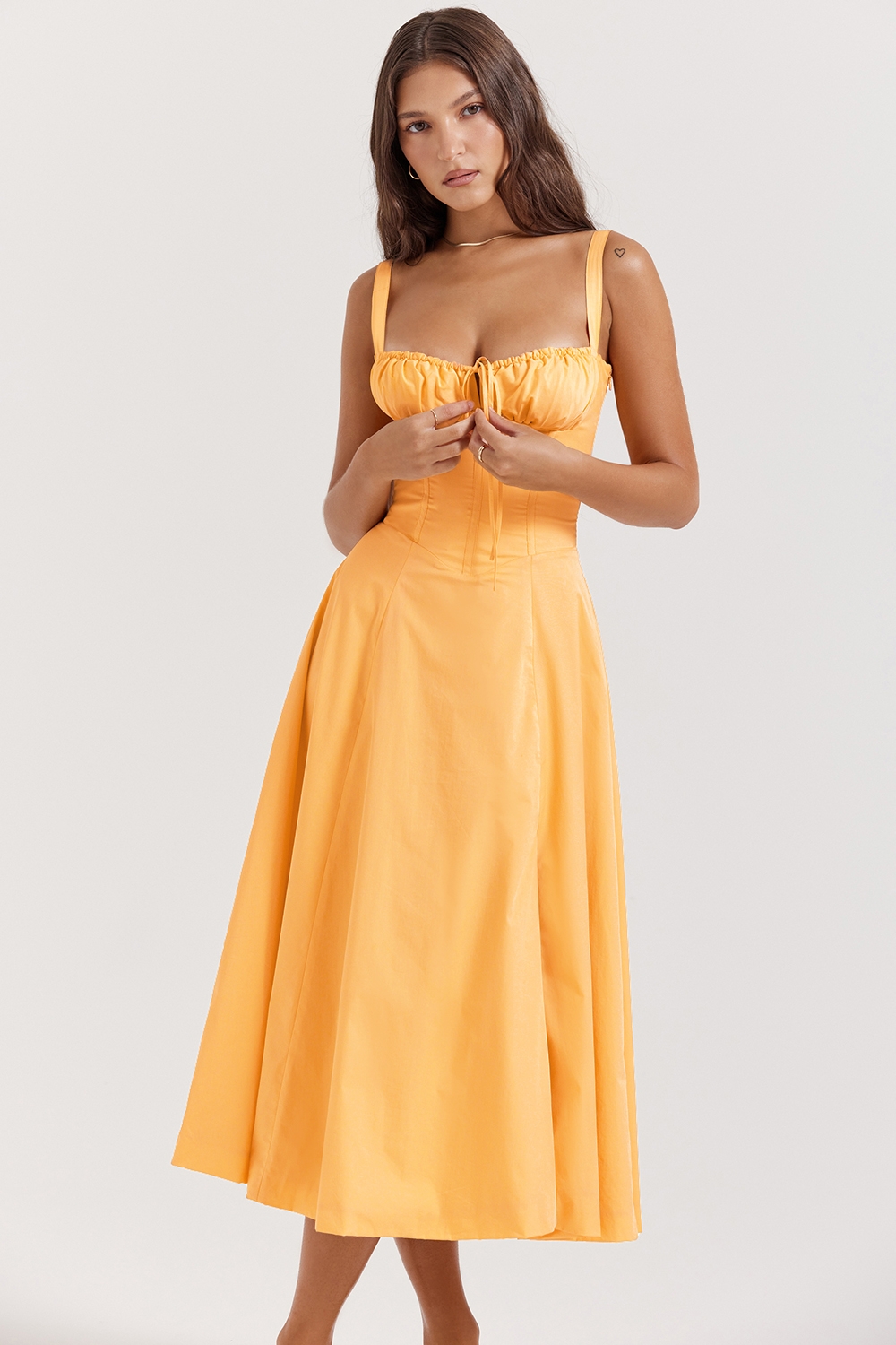 Carmen, Tangerine Bustier Sundress