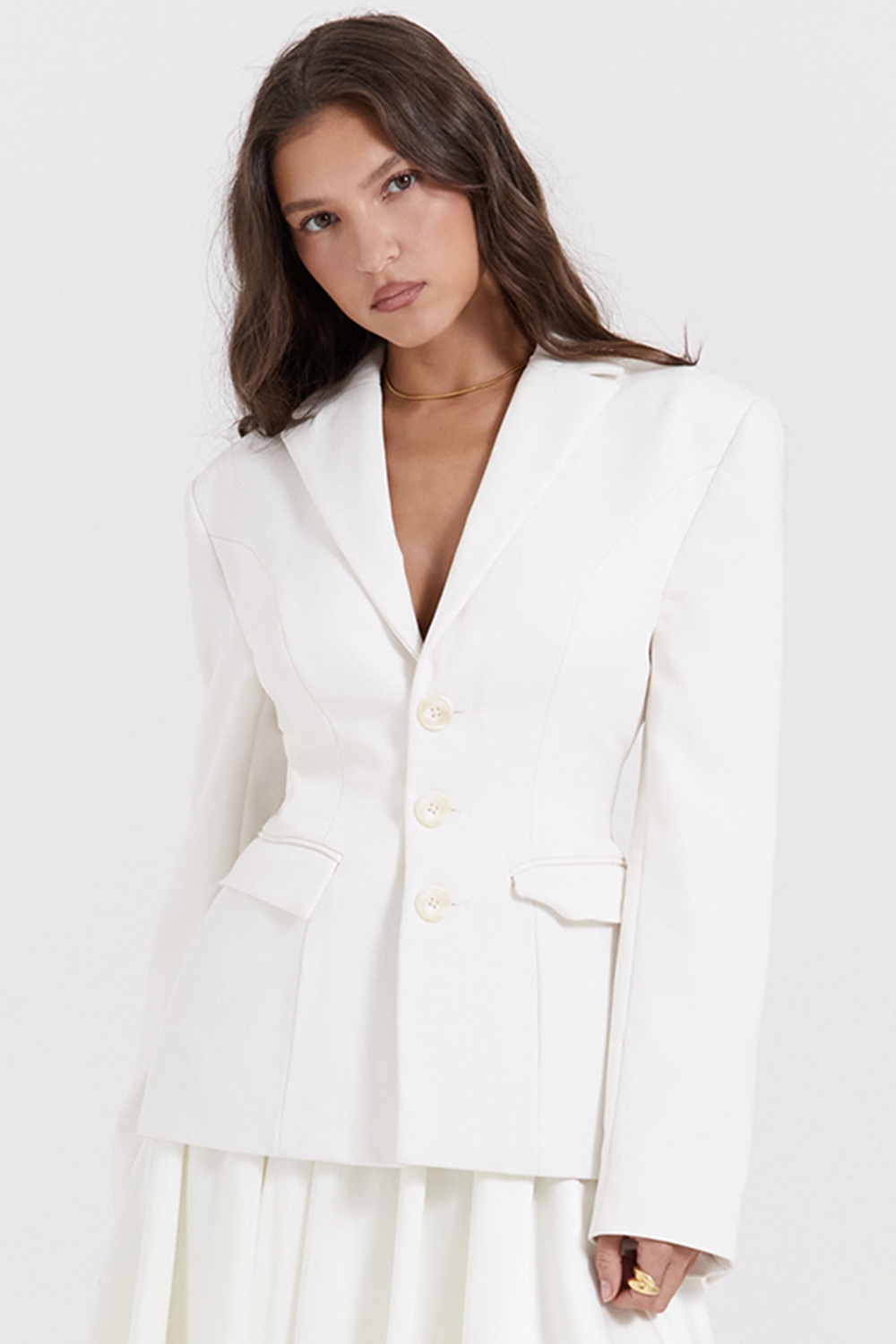 Sariah, Ivory Contour Tailored Blazer - SALE