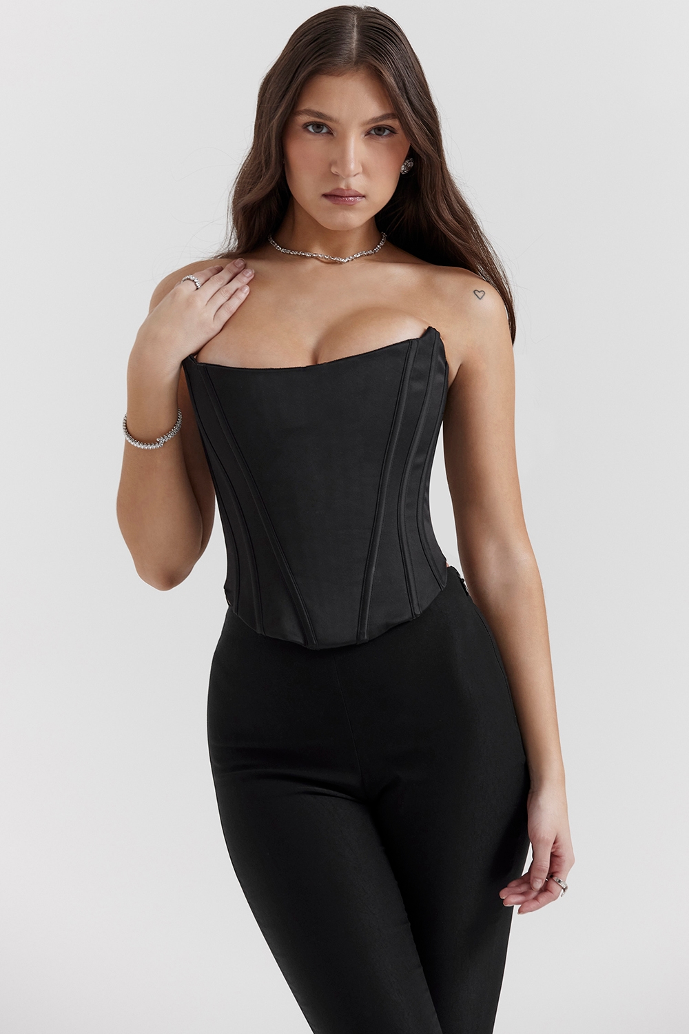 Genevieve Black Lace Back Corset