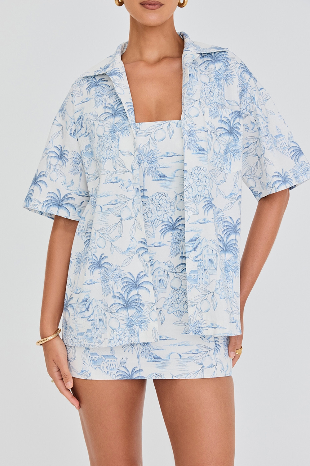 Mistress Rocks White Garden Print Relaxed Shirt - SALE