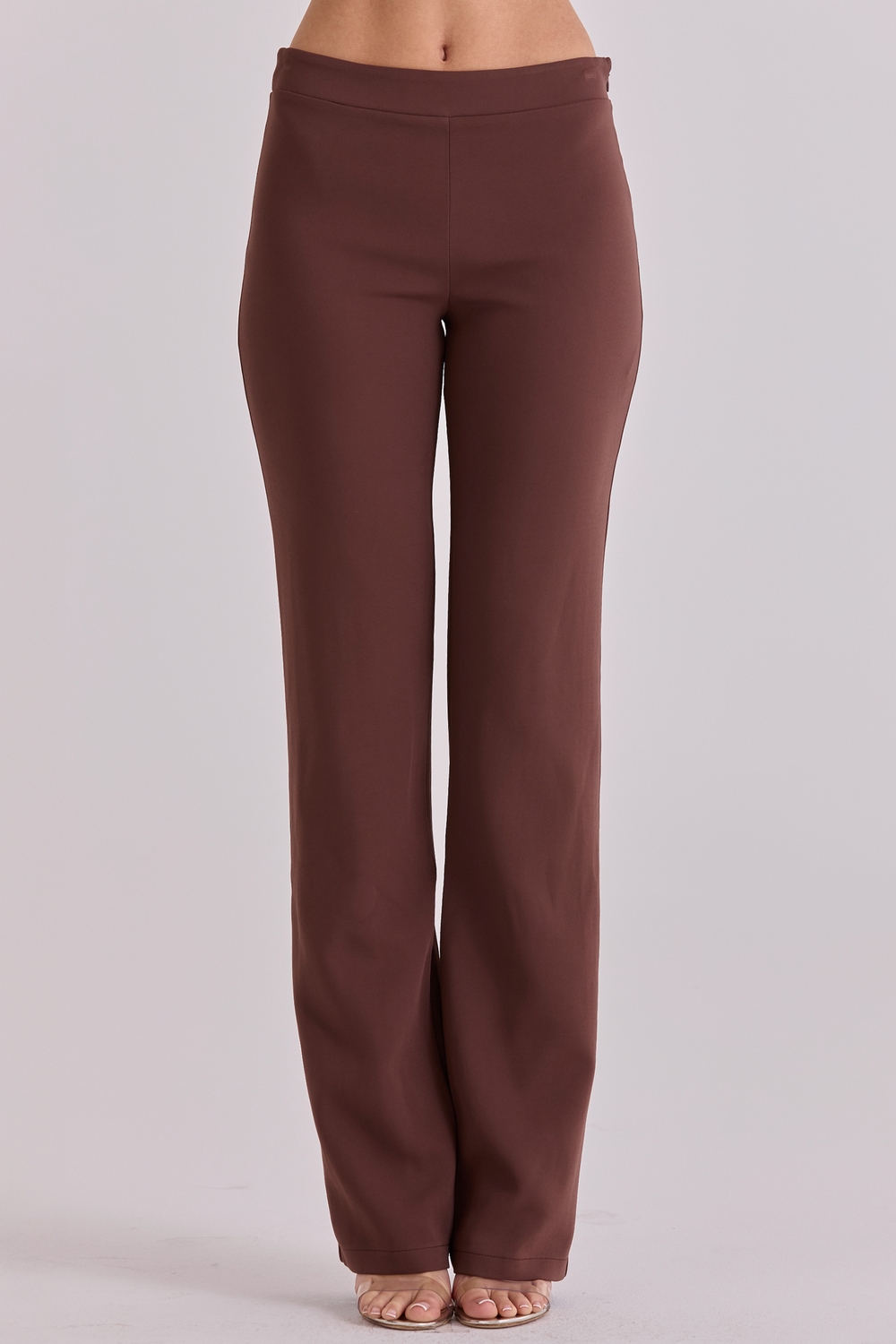 Chiara Espresso Brown Straight Leg Trousers
