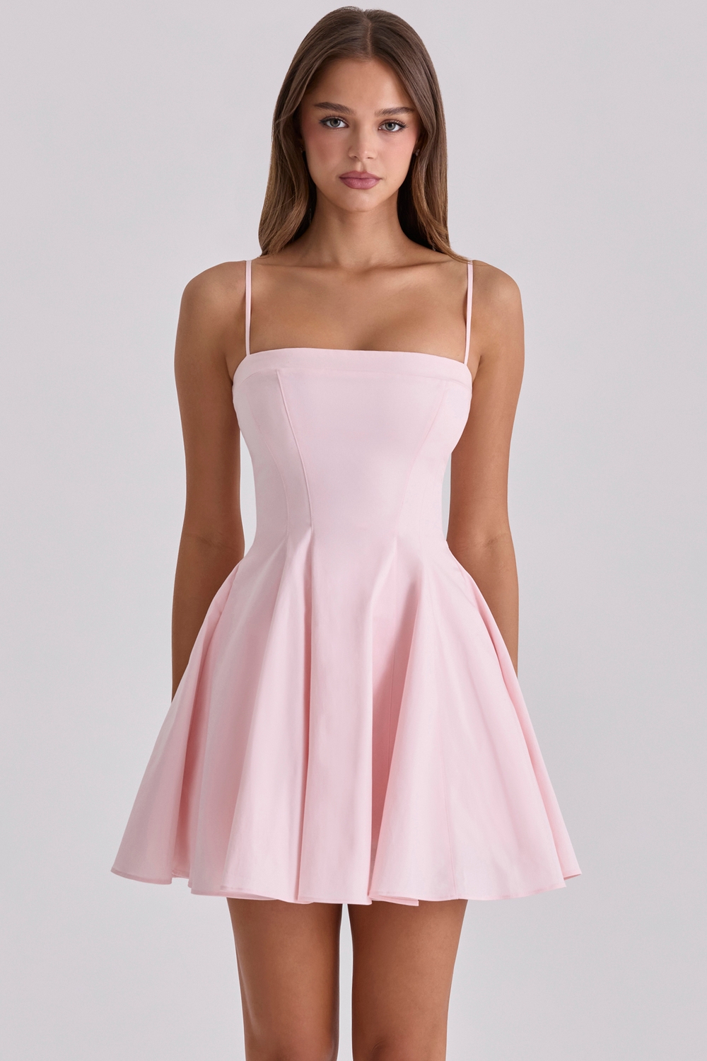 Dolly Pink Cotton Flared Mini Sundress