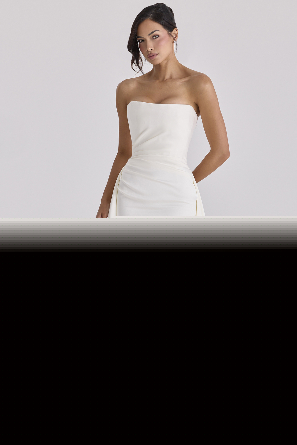 Sabrina Ivory Satin Strapless Bridal Gown