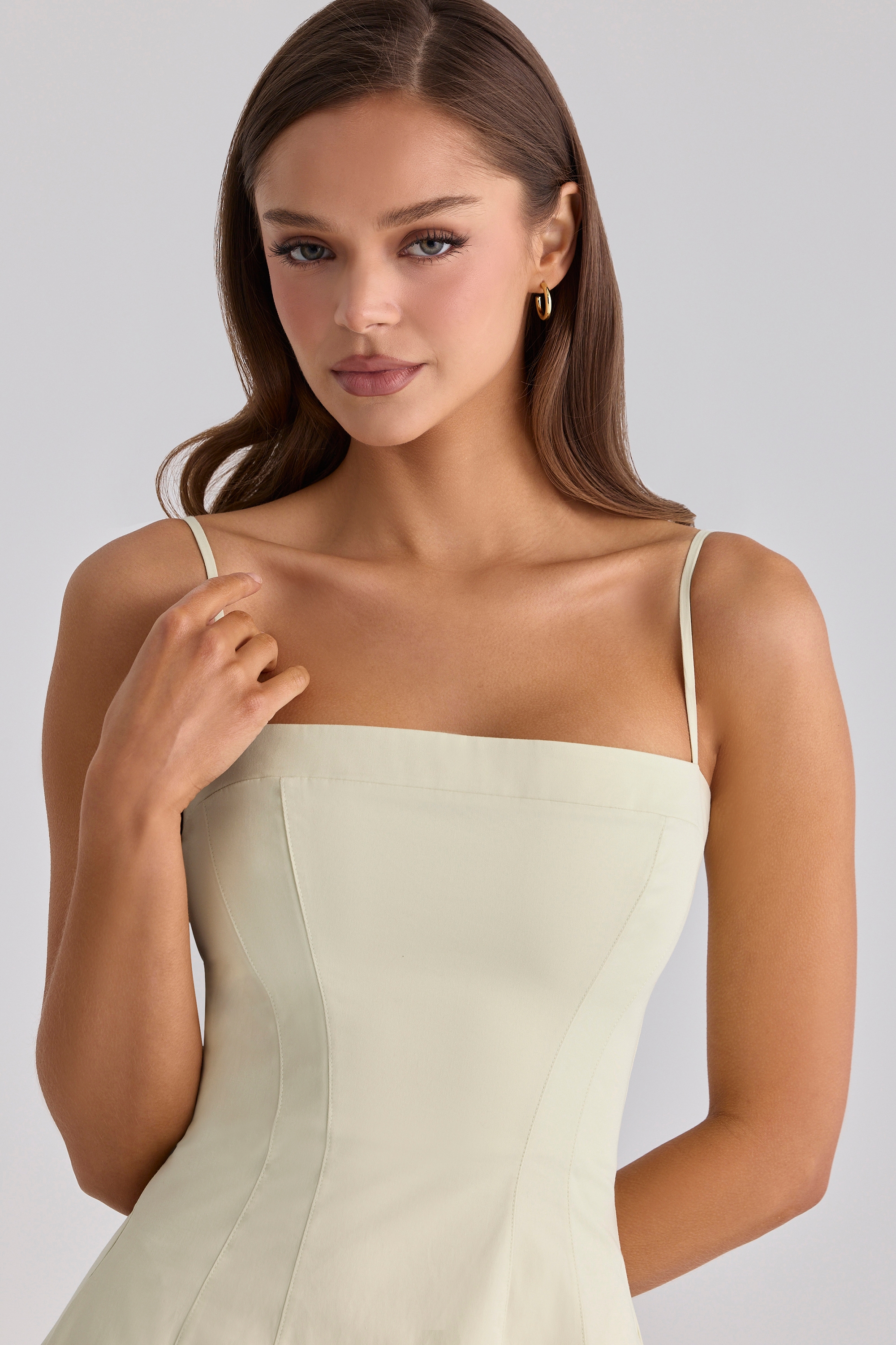 House of CB Dolly Dress | Matcha Green Cotton Midi House of CB Dolly Dress | Matcha Green Cotton Midi
