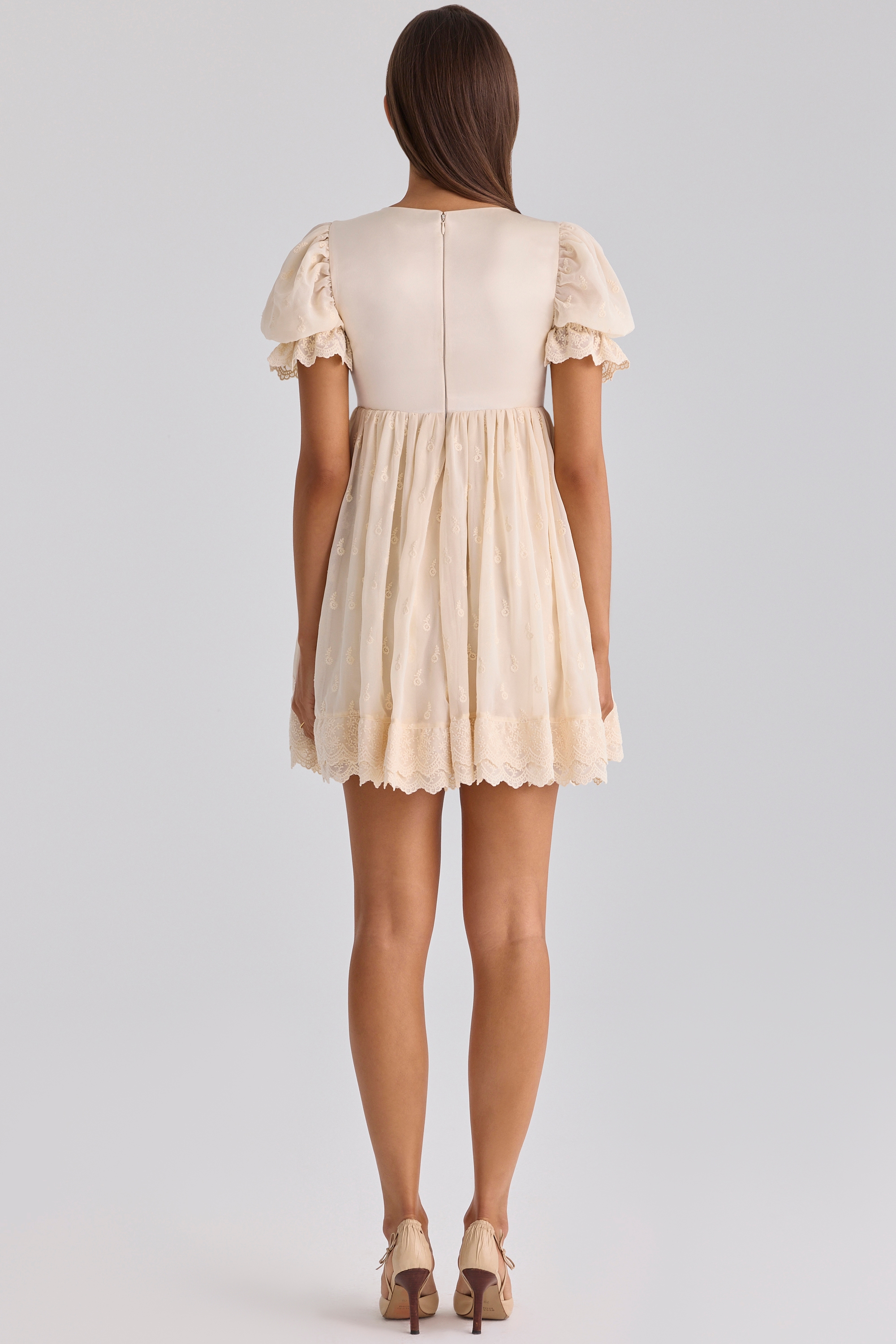 house of cb babydoll dress ivory House Of Cb Dresses | New House Of Cb Babydoll Georgette Halter Minidress | Color: White | Size: S