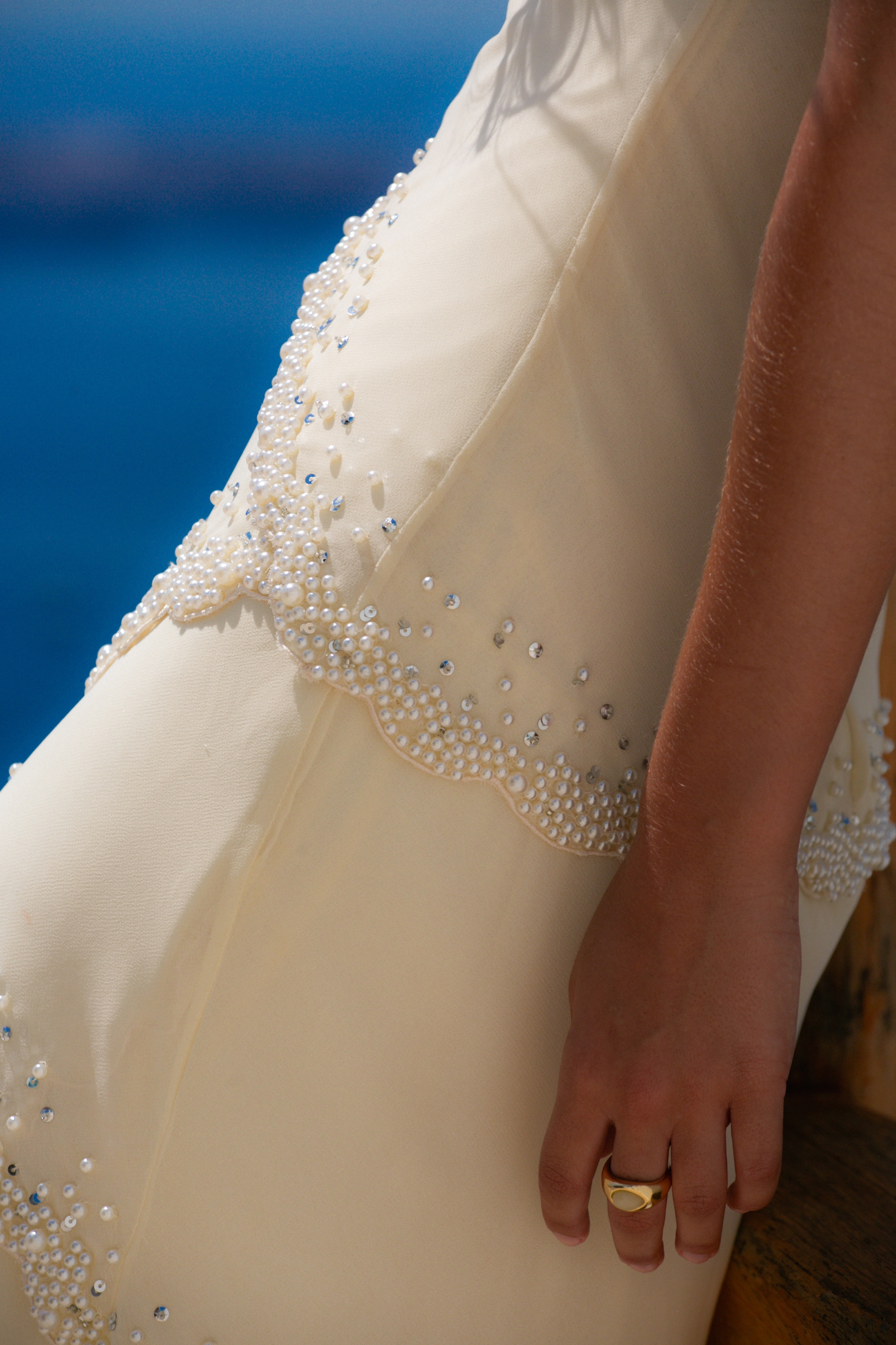 Sorelle Vanilla Georgette Hand Embellished Tiered Maxi Dress - Limited Edition — image 3