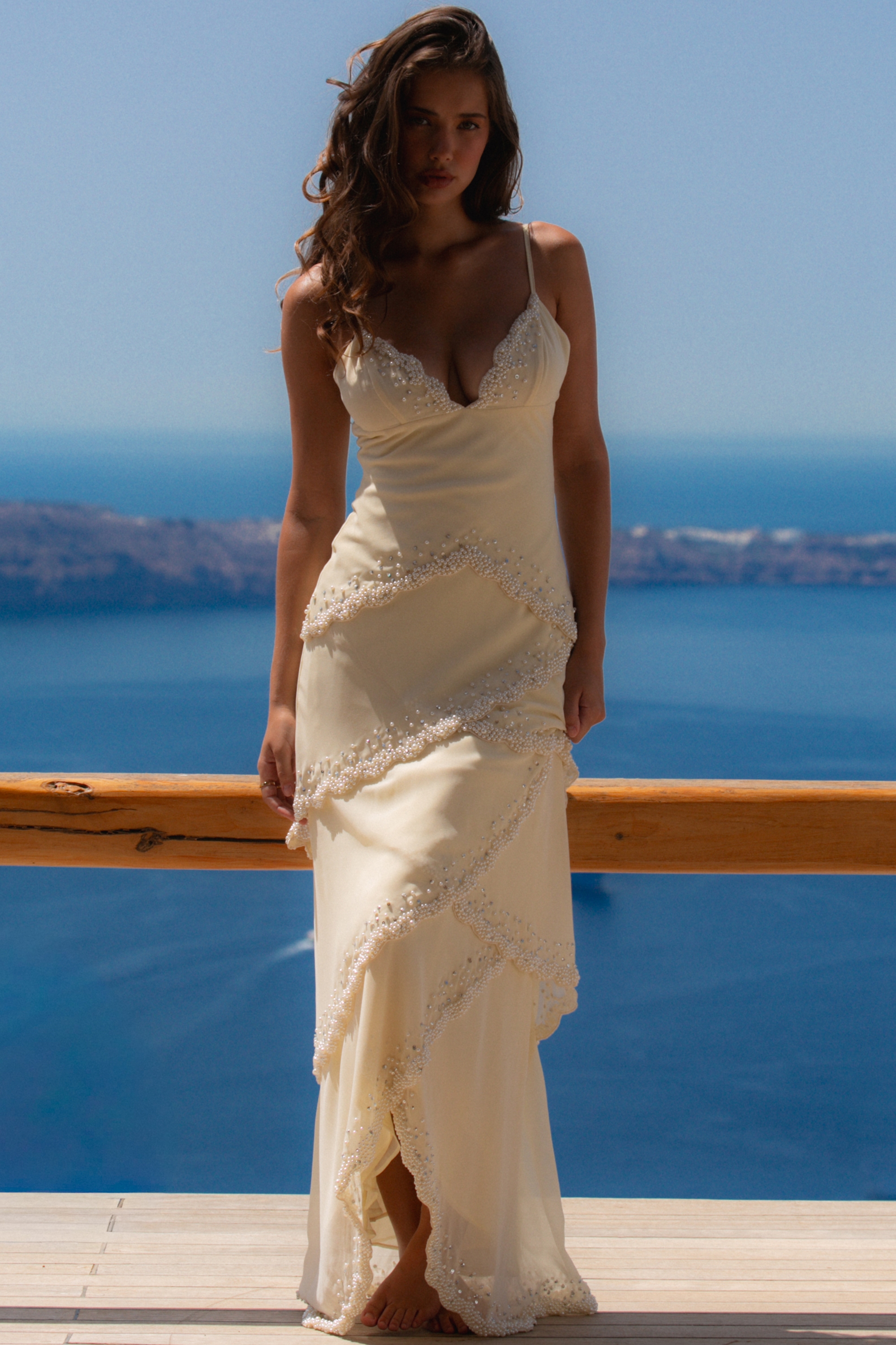 Sorelle Vanilla Georgette Hand Embellished Tiered Maxi Dress - Limited Edition — image 2