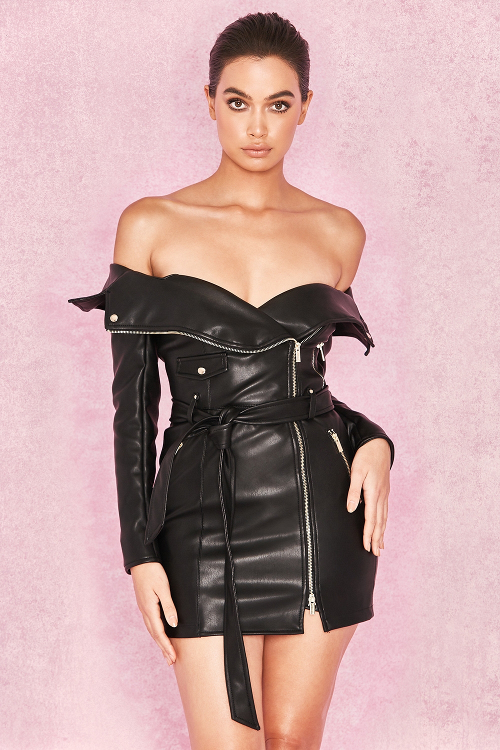 off the shoulder leather jacket dress Jackets to Wear with A Off The Shoulder Dress