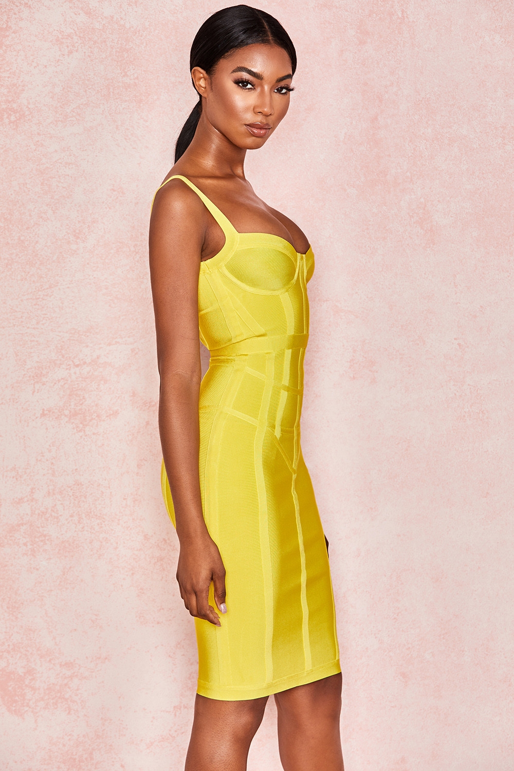 yellow bandage dress LADO BOKUCHAVA or any occasion where a chic and polished look is desired Shop Our Yellow Bandage Dress