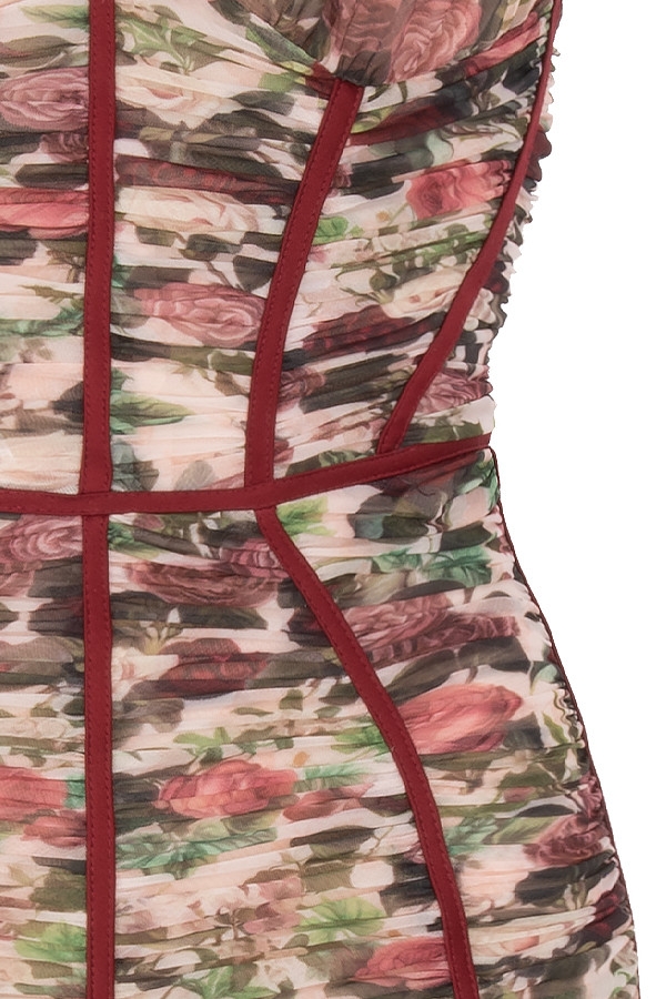 Clothing : Bodycon Dresses : 'Sable' Vintage Floral Ruched Corset Dress Clothing : Bodycon Dresses : 'Sable' Vintage Floral Ruched Corset Dress