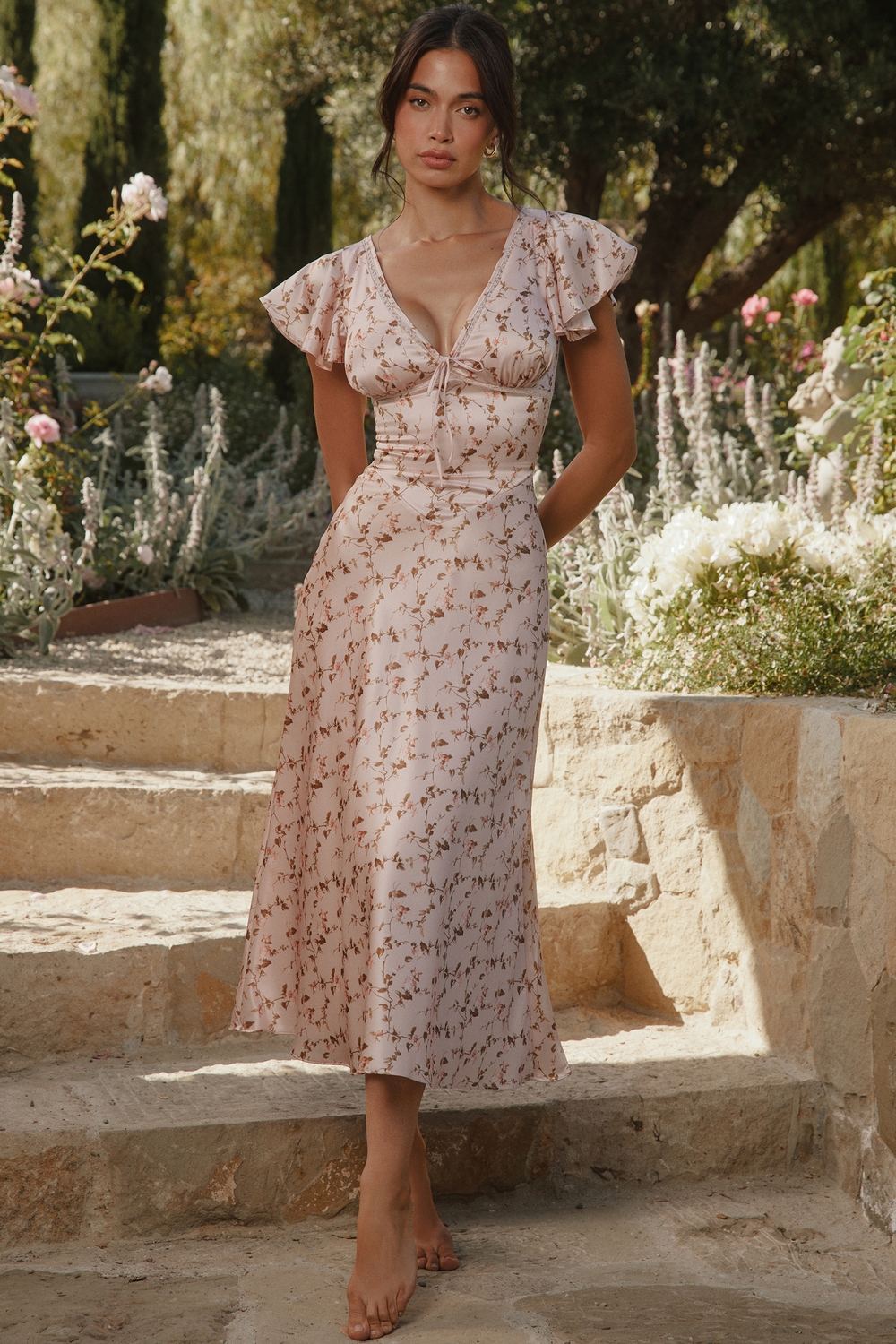 vintage midi dresses Women's Unique Slightly Stretch Midi Dresses | House of